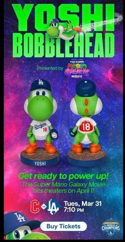 YOSHI Yamamoto Bobblehead Super Mario Dodgers