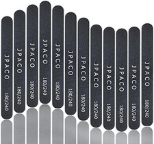 12-Pack Professional Nail Files: Double-Sided Emery Boards for Natural, Acrylic,