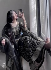 New Presenting Stylish Faux Georgette Top Dhoti With Dupatta For Reception Wear