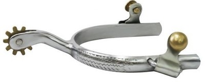 MENS Western SPURS Showman Engraved with Brass Rowel and Buttons