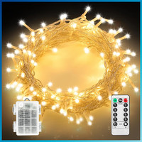 Lichterkette 10M 100 Led Warmweiß Mit Timer Fernbedienung FüR Innen AußEn