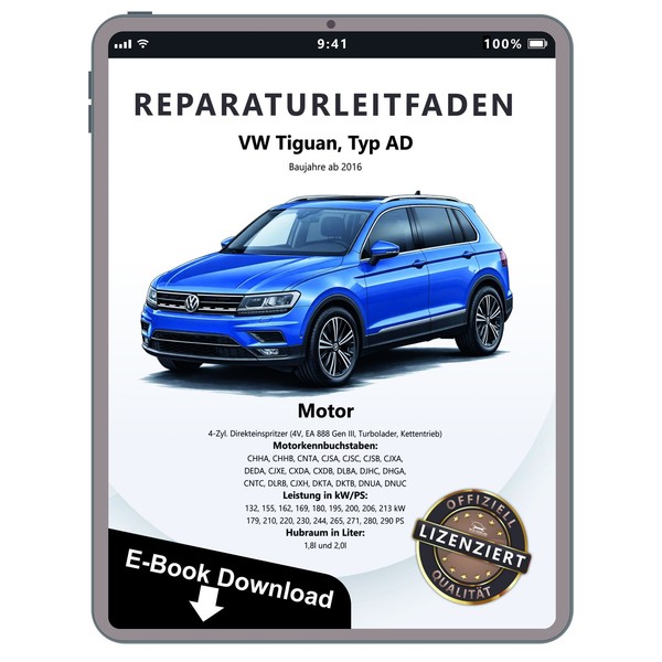 Vw Tiguan Ad Ab 2016 1,8L 2,0L Benzinmotor 179-290 Ps Reparaturhandbuch Download-image