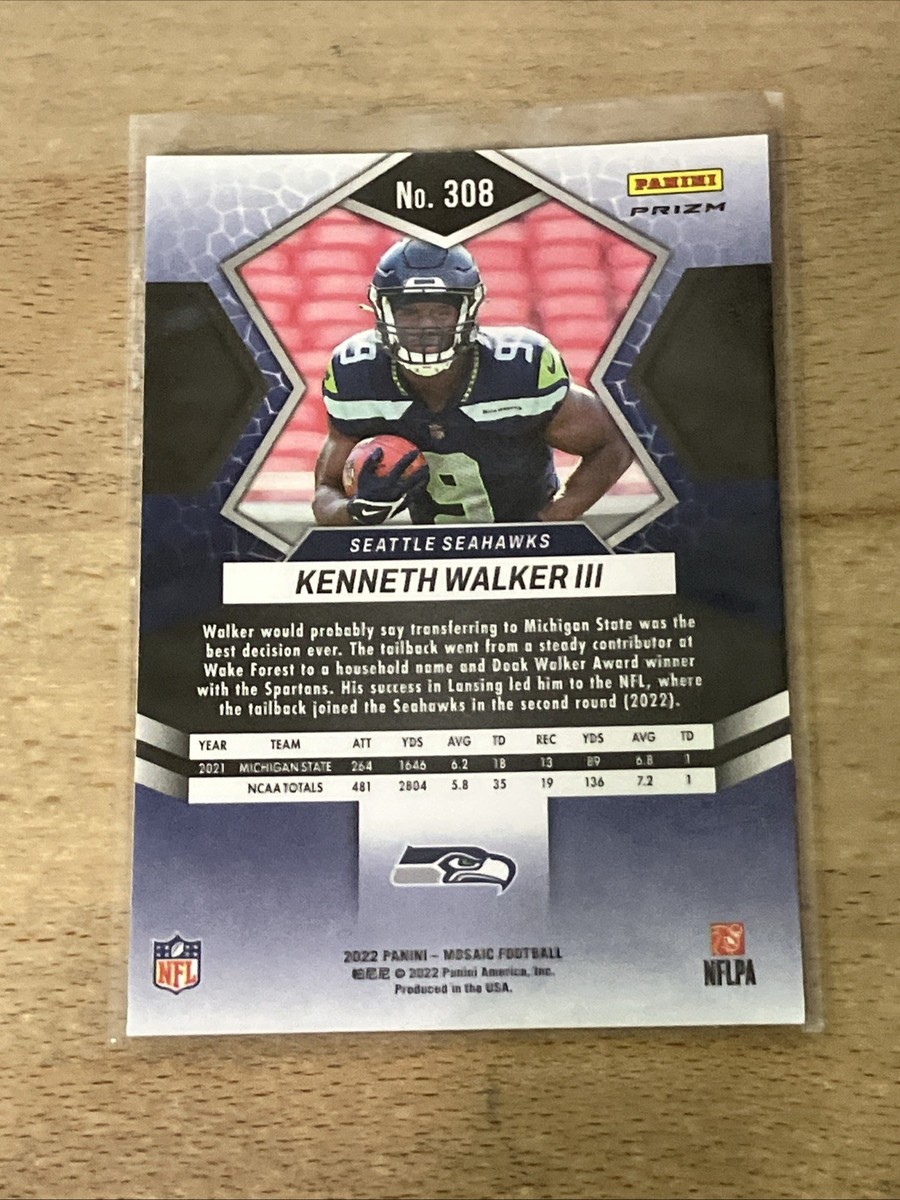 2022 Mosaic Kenneth Walker III Reactive Orange Prizm Rookie RC