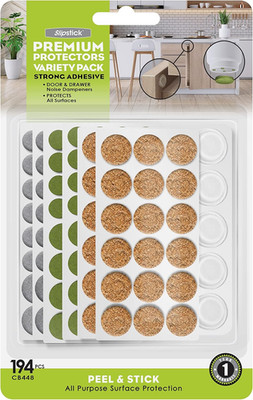 Premium Adhesive Protector Pads Variety Pack (194 Piece) Cabinet Door Drawer Bum