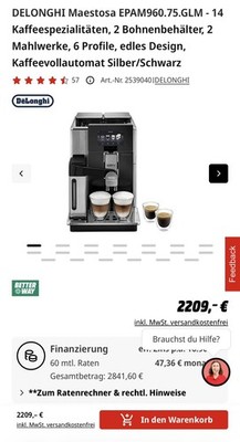 Delonghi Maestosa EPAM 960.75 Kaffeevollautomat NEU OVP