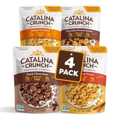 Catalina Crunch Protein Cereal, Gluten Free, 11g of Protein, 4 Flavors (4-Pack)