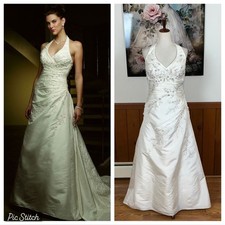 Gorgeous Casablanca Taffeta Halter Wedding Gown 