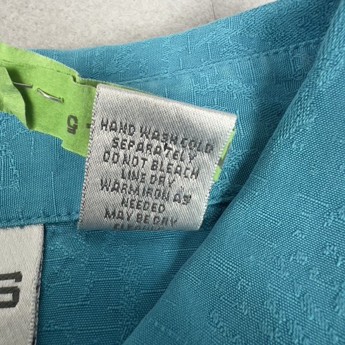 Chico’s 100 % Seide türkis Hemd Rollriegel Ärmel Knopfleiste Damen 3 (XL/16) - Bild 7 von 13