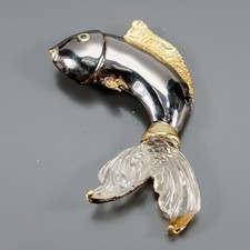 Biżuteria artystyczna 28 ct + naturalna broszka cytrynowa 925 srebro szterlingowe /NB31419