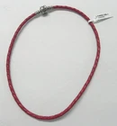S883  Pandora Double Red Leather Bracelet 590705CRD-D1 - Size 34.5 cm