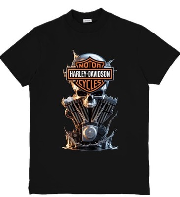 Harley-Davidson Inspired Graphic Unisex T-Shirt Eagle Skull Graphic  Tee S-3XL