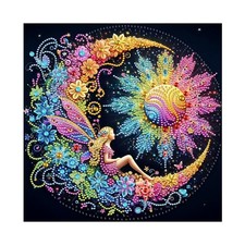 FHBUBPUP Sun and Moon Diamond Art Painting Kits for Adults, 5D Multicolored