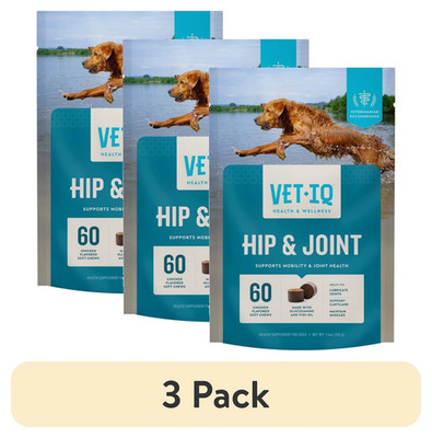 VetIQ Hip & Joint Soft Chews for Dogs   Chicken Flavor, 60 Count (3 Pack)