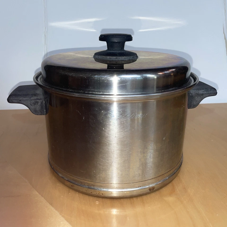 Vintage Lifetime 4 Qt Stock Pot & Lid 18-8 Stainless Steel 8" Wide - Image 2 of 4