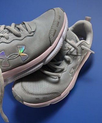 Under Armour Assert 10 Girls' Running Shoes Size 5y Gray/Pink 3026189