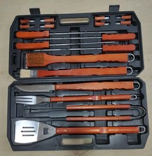 Australian BBQ Company 18 Piece Tool Kit | XL Wooden Handles in hard carry case 