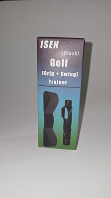 Isen Gold Grip + Swing Trainer ( Black ) - Golf Swing Practice Aid