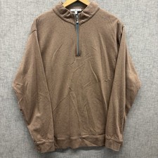 PETER MILLAR Heather Interlock with Contrast 1/4 Zip Pullover Shirt Men's XL