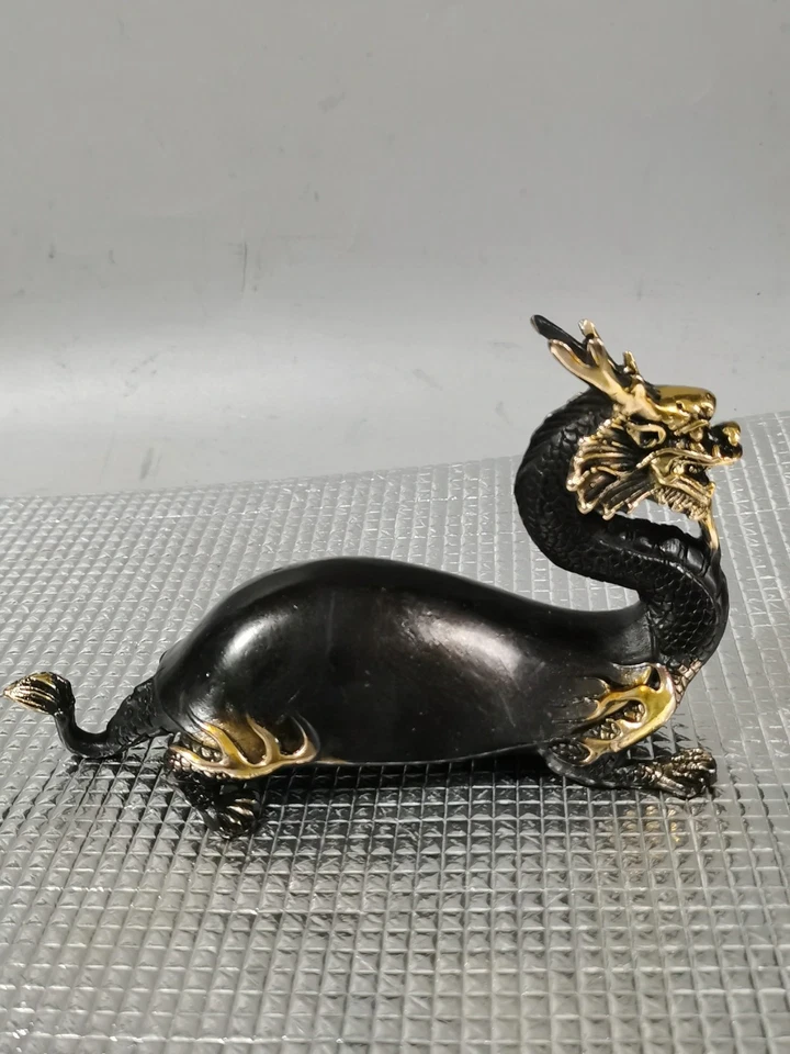 China Come From FOLK Collection Copper Gilded Dragon Turtle Beast - Image 2 of 4