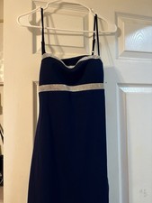 Women's Navy Blue Prom Dress Jump Apperal Size 3/4