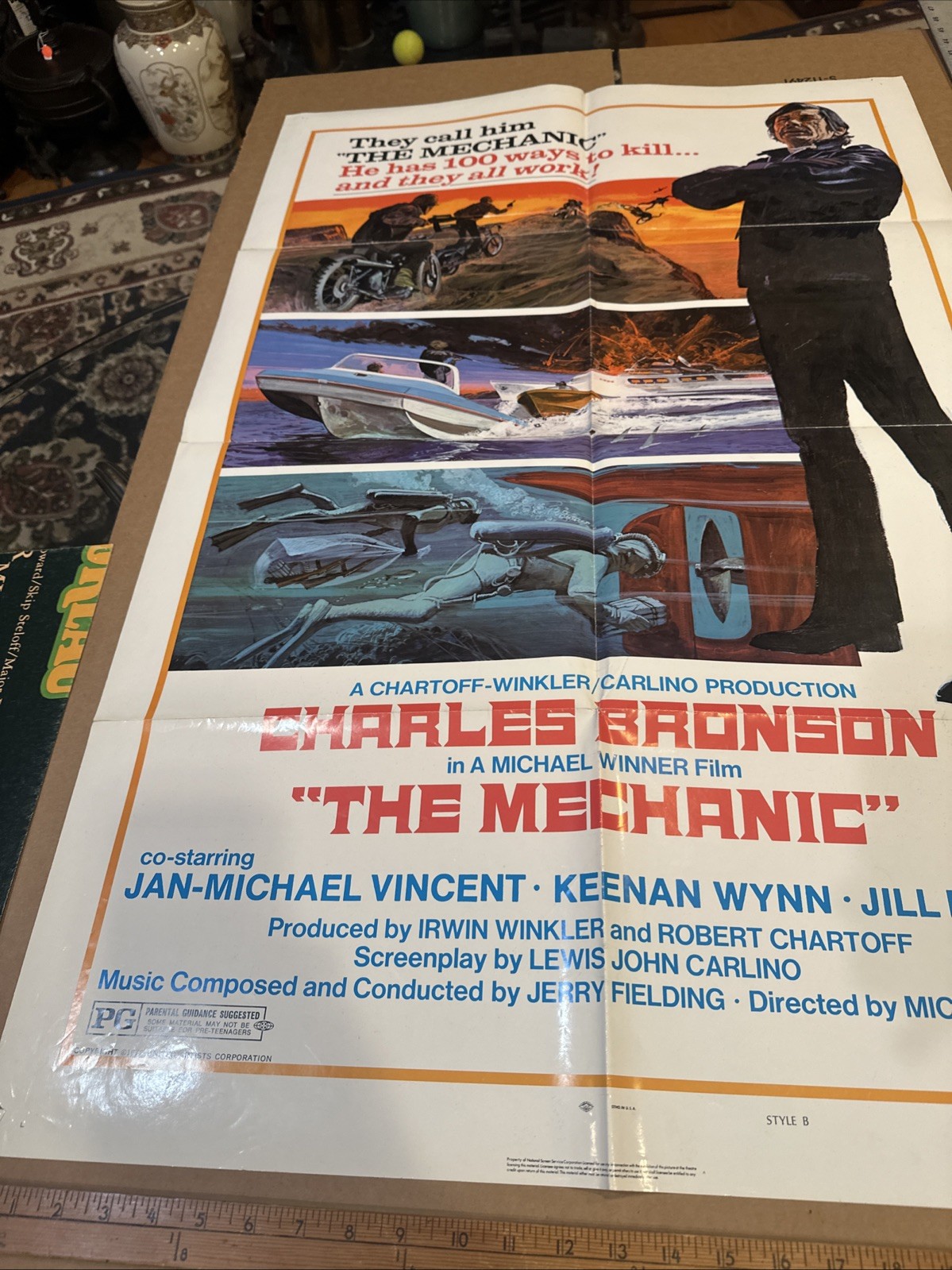 The Mechanic [1972] Charles Bronson ORIGINAL movie poster FREE SHIP