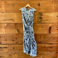 Zimmermann Grayscale Silk Floral Print High Slit Dress - Size 0 / XS - 0715IM