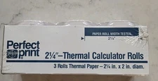Perfect Print Thermal Calculator Tape 3 Rolls 2-1/4" Sealed Vintage