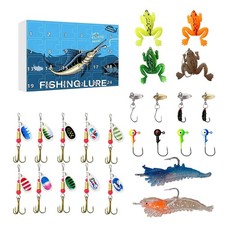 Advent Calendar 24 Days Christmas Countdown Calendar with Fishing Lures Set
