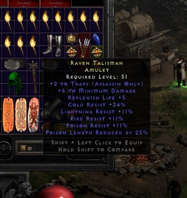 MLD Raven Talisman Amulet Trapsin / Diablo 2 Resurrected / PC / Non-Ladder SC