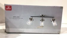 Globe Adelaide 1.83 ft. 3-Light Antique Brass Track Light Matte Black Accents