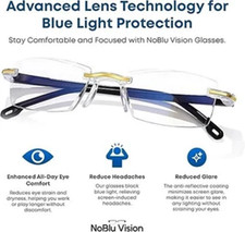 Noblu Vision Bluelight Glasses for Men Women Noblu Glasses BLOCKS Blue Light