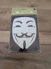 Neu Metal Wall Sign Blechschild Anonymous Maske