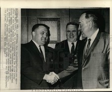 1968 Press Photo Canadiens Hockey Team's Claude Ruel, Sam Pollock And Toe Blake
