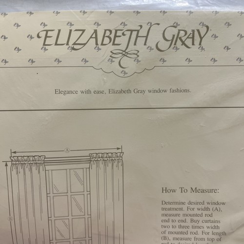 Vintage Lace Window One Panel and Tieback Elizabeth Gray Shari Cream 56 x 95 - Picture 7 of 24