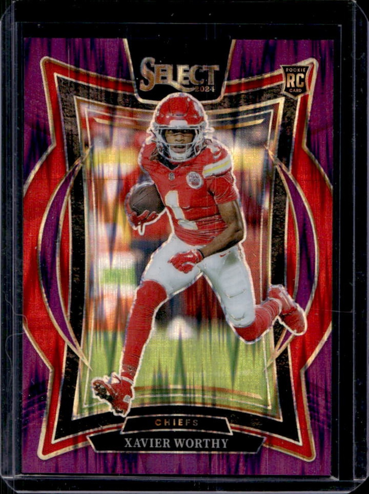 2024 Select Xavier Worthy Concourse RC Purple Prizm Shock #177/360 Chiefs
