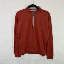 Johnnie-O Sully 1/4 Zip Pullover Mens M Rust Long Sleeve Casual Preppy