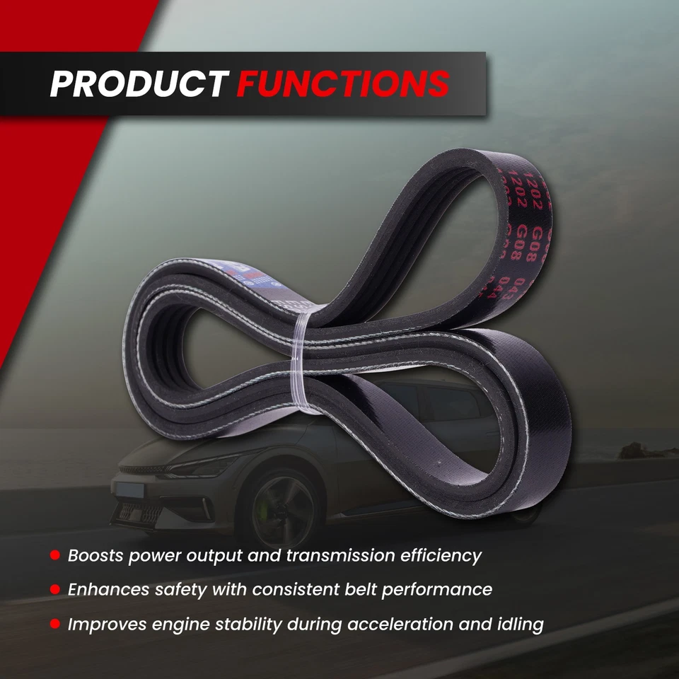 Serpentine Belt 4PK1160 for 2011-2016 Honda Cr-Z 2010-2014 Insight 1.3L 1.5L L4 - Image 3 of 4