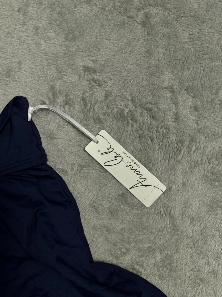 NWT Womens Large Swim Skirt Bikini Bottom Wide Ban Waist Navy Blue Anne Cole - Image 4 of 4