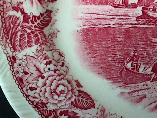 **HISTORICAL AMERICA RED 11 ¾” OVAL PLATTER HOMER LAUGHLIN-MS6-E - Picture 7 of 9