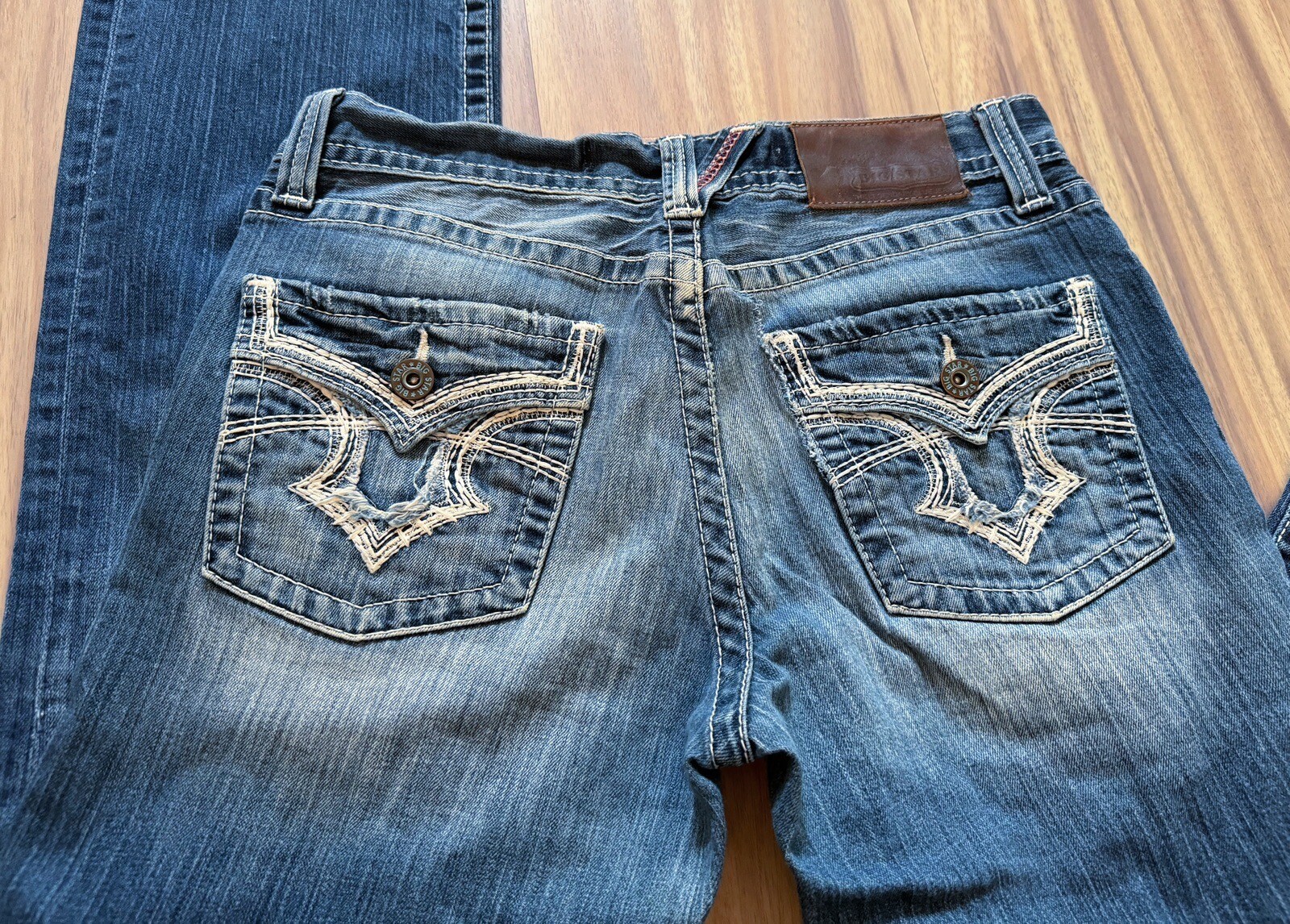 Big Star Buckle Pioneer Boot Jeans Dark Denim Pants Mens 33R Stitched Distressed eBay