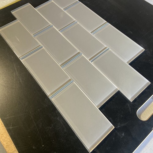 3" x 6" Glass Subway Tile For Kitchen Backsplash Bathroom Wall Tile Brown Gray - Picture 5 of 6