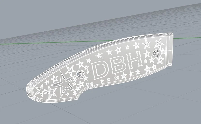 Cuchillo de agarre de bronce Stars Custom Initials | Cuchillo Design A | 8º aniversario Foto 3 de 4