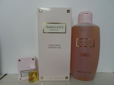 Arrogance Pour Femme Perfumed Shower Gel 13.5 oz /400 ml + 4 ml Edt Mini,New.