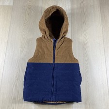 Tommy Bahama Khaki Brown Navy Blue Corduroy Hooded Vest Boys Size 5