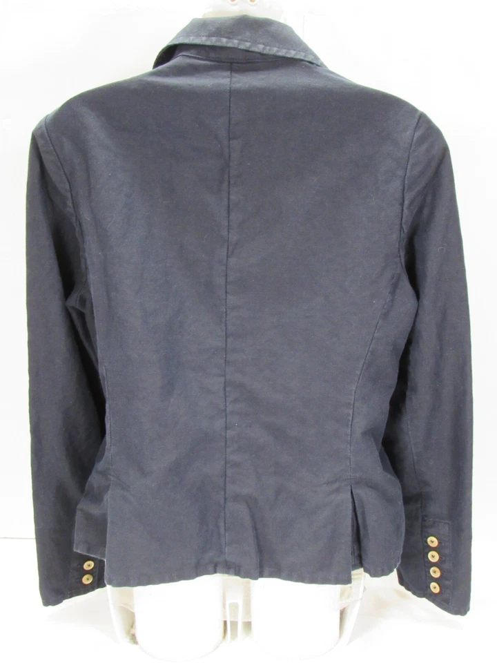 Talbots Irish Linen Blend Top Blazer Black 10 [ 36 Bust 25L ] Faux Front Pockets - Image 2 of 4