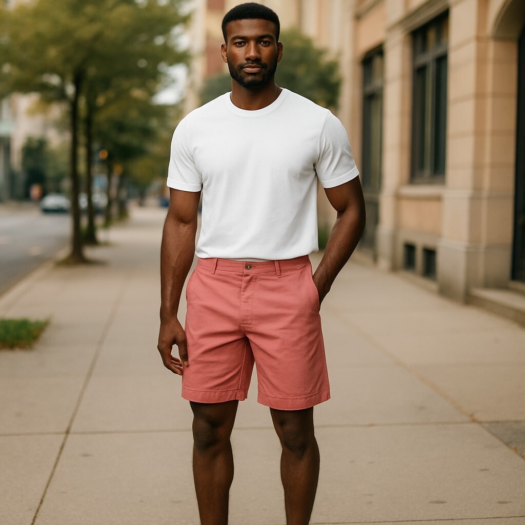 Tommy Hilfiger Chino Shorts Men's 34 Pink 100% Cotton Slash Pockets Zip Fly