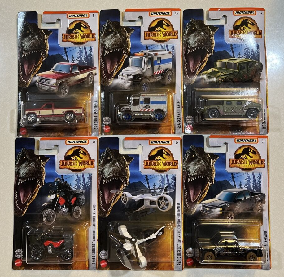 NEW 2022 Matchbox Jurassic World P Case FULL SET OF 6 VHTF