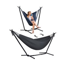 SUNCREAT 2-in-1 Hammocks Convertible Portable Double Hammock with Stand Inclu...