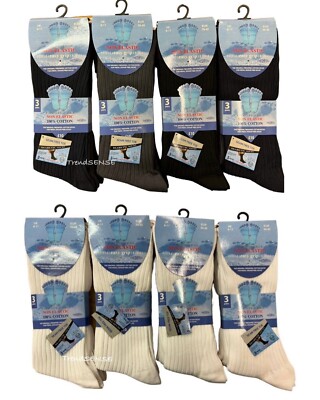 Herren 100 % Baumwolle nicht elastisch gerippt lose Top weicher Griff DIABETIKERSOCKEN UK 6-11