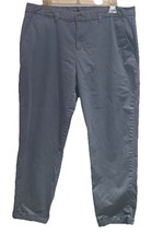 Faded Glory Women's Gray Soft Stretch Turn-Up Cuffs Classic Chino Pants Size 12A